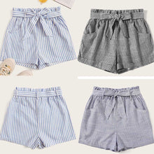 Load image into Gallery viewer, Shorts Women Fashion Stripe Bandage Elastic Shorts