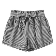 Load image into Gallery viewer, Shorts Women Fashion Stripe Bandage Elastic Shorts
