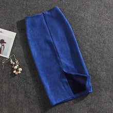 Load image into Gallery viewer, 2019 Women Skirts Suede Split Thick Stretchy Skirt Female