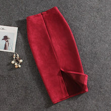 Load image into Gallery viewer, 2019 Women Skirts Suede Split Thick Stretchy Skirt Female