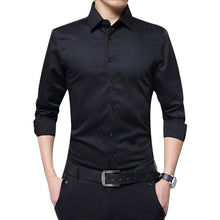 Load image into Gallery viewer, New Brand Men's Autumn  Long Sleeve Shirts Slim Fit Solid Turn-down