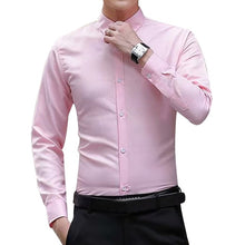 Load image into Gallery viewer, New Brand Men's Autumn  Long Sleeve Shirts Slim Fit Solid Turn-down