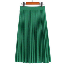 Load image into Gallery viewer, Women Fashion High Waist Pleated Solid Color Ankle Length Skirt