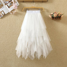 Load image into Gallery viewer, Women irregular Tulle Skirts Fashion Elastic High Waist Mesh Tutu Skirt