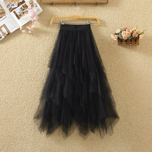 Load image into Gallery viewer, Women irregular Tulle Skirts Fashion Elastic High Waist Mesh Tutu Skirt