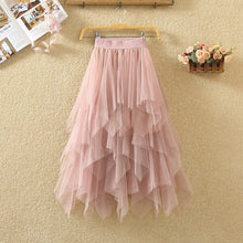 Load image into Gallery viewer, Women irregular Tulle Skirts Fashion Elastic High Waist Mesh Tutu Skirt