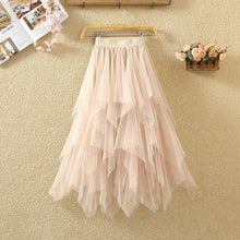 Load image into Gallery viewer, Women irregular Tulle Skirts Fashion Elastic High Waist Mesh Tutu Skirt
