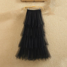 Load image into Gallery viewer, Women irregular Tulle Skirts Fashion Elastic High Waist Mesh Tutu Skirt