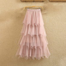 Load image into Gallery viewer, Women irregular Tulle Skirts Fashion Elastic High Waist Mesh Tutu Skirt