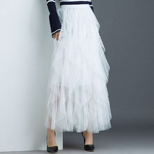Load image into Gallery viewer, Women irregular Tulle Skirts Fashion Elastic High Waist Mesh Tutu Skirt
