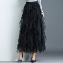 Load image into Gallery viewer, Women irregular Tulle Skirts Fashion Elastic High Waist Mesh Tutu Skirt