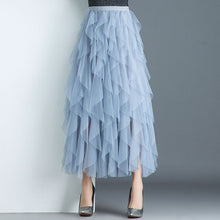 Load image into Gallery viewer, Women irregular Tulle Skirts Fashion Elastic High Waist Mesh Tutu Skirt