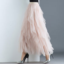 Load image into Gallery viewer, Women irregular Tulle Skirts Fashion Elastic High Waist Mesh Tutu Skirt