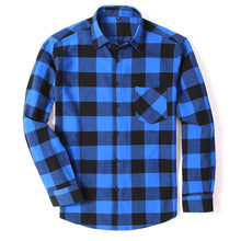 Load image into Gallery viewer, 100% Cotton Flannel Men's Plaid Shirt Slim Fit Spring Autumn Male Brand