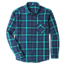 Load image into Gallery viewer, 100% Cotton Flannel Men's Plaid Shirt Slim Fit Spring Autumn Male Brand