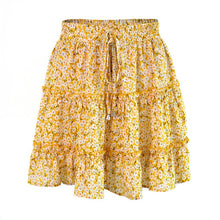 Load image into Gallery viewer, Women Summer Casual Bohe High Waist Ruffled Floral Print Beach Short Skirt