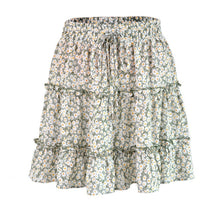 Load image into Gallery viewer, Women Summer Casual Bohe High Waist Ruffled Floral Print Beach Short Skirt